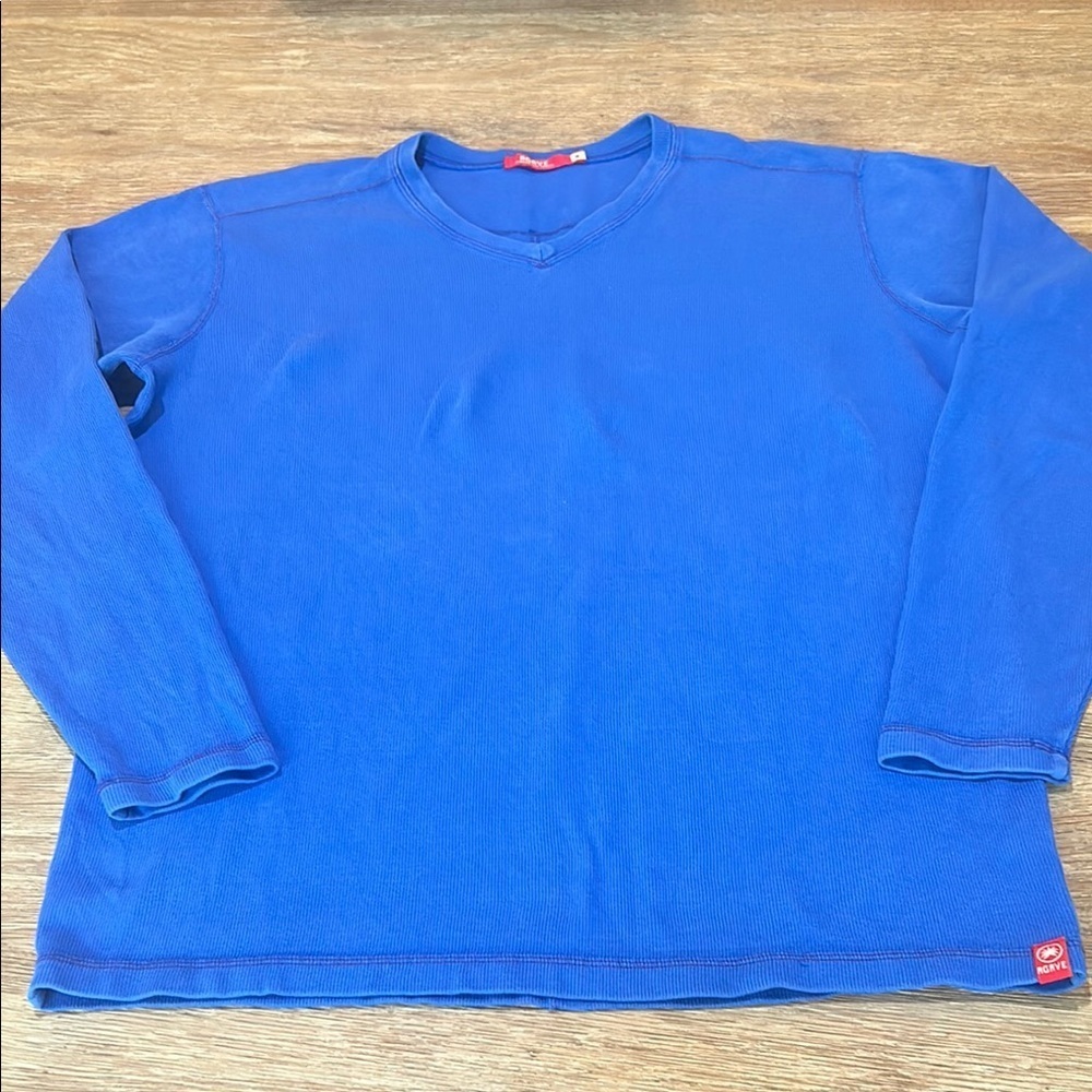 Agave Denim mens dark v-neck red trim sweater sz M